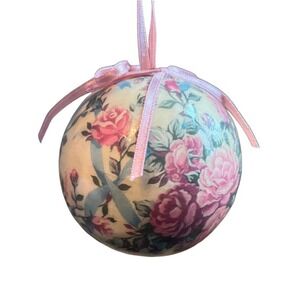Midwest Importers Victorian Style Christmas Ornament Paper Mache Flowers & Bow